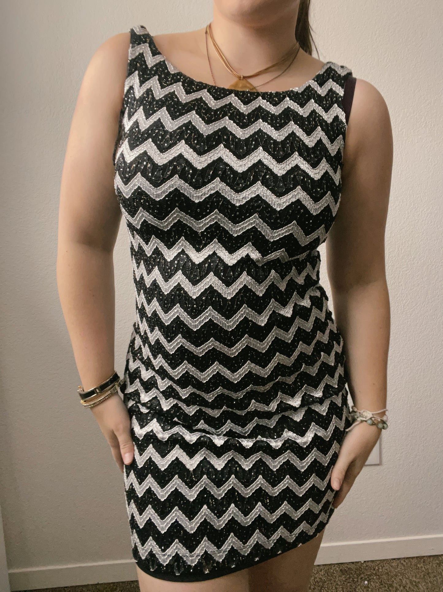 Chevron Lace Mini Dress | From the Rack | Grace Thrifts