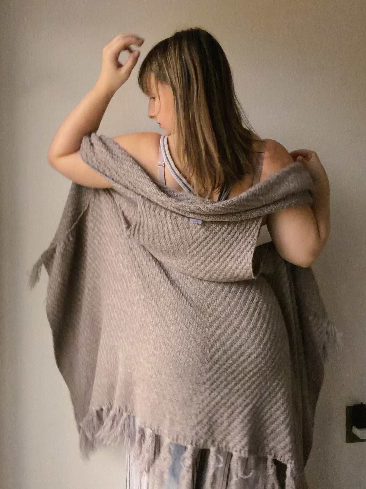 Dark Beige Sleeveless Cardigan