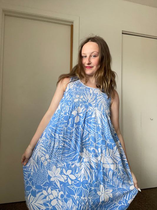 Blue Hawaiian Mini Dress