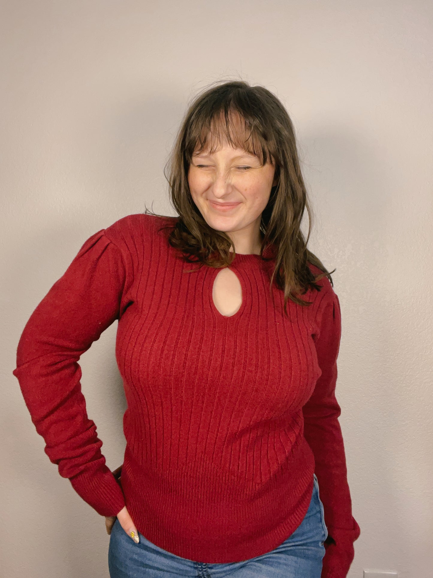 Maroon Keyhole Top | From the Rack | Grace Thrifts