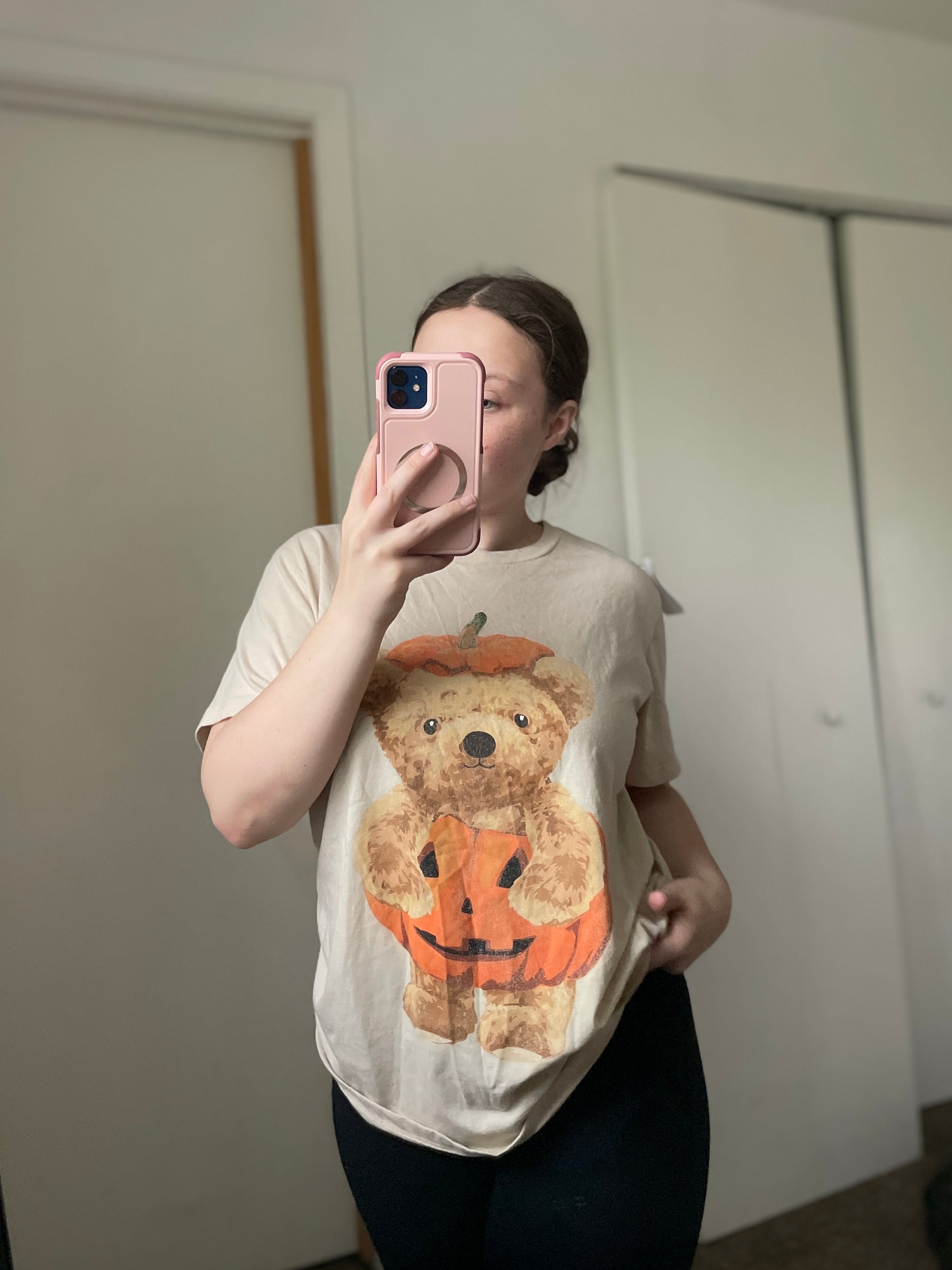 Pumpkin Teddy Graphic Tee | From the Rack | Grace Thrifts