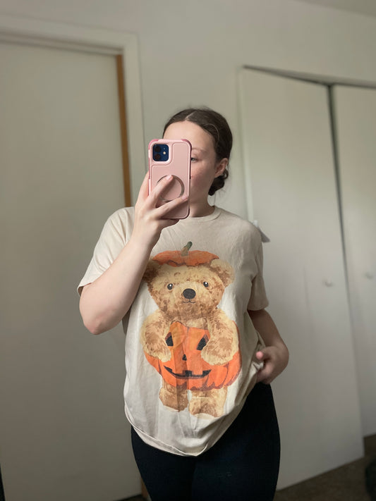 Pumpkin Teddy Graphic Tee | From the Rack | Grace Thrifts