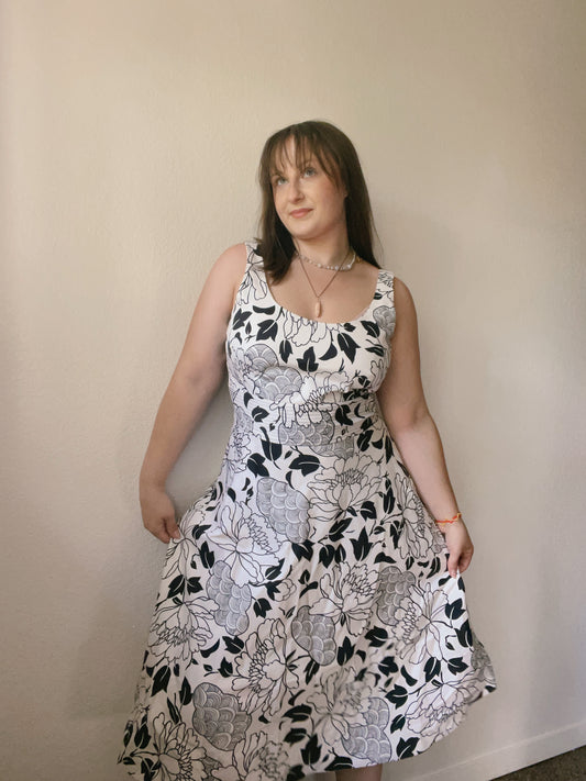 Donna Ricco B&W Floral Dress