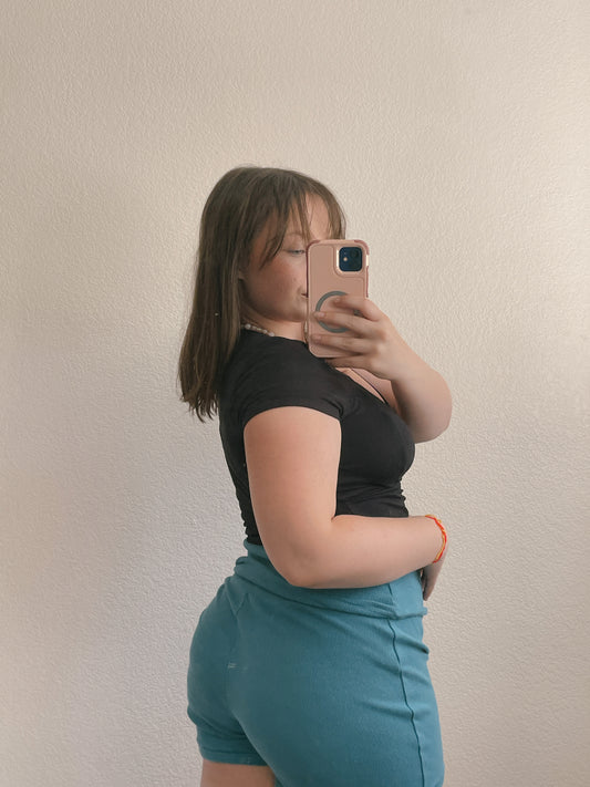 Blue Flip Over Shorts