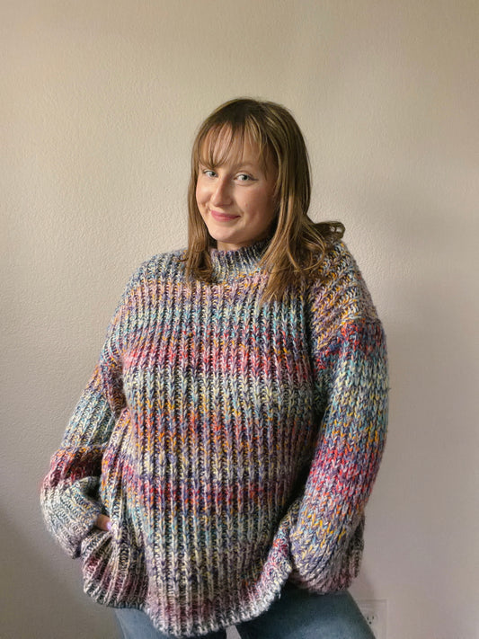 Multi-Color Ombré Knit Sweater