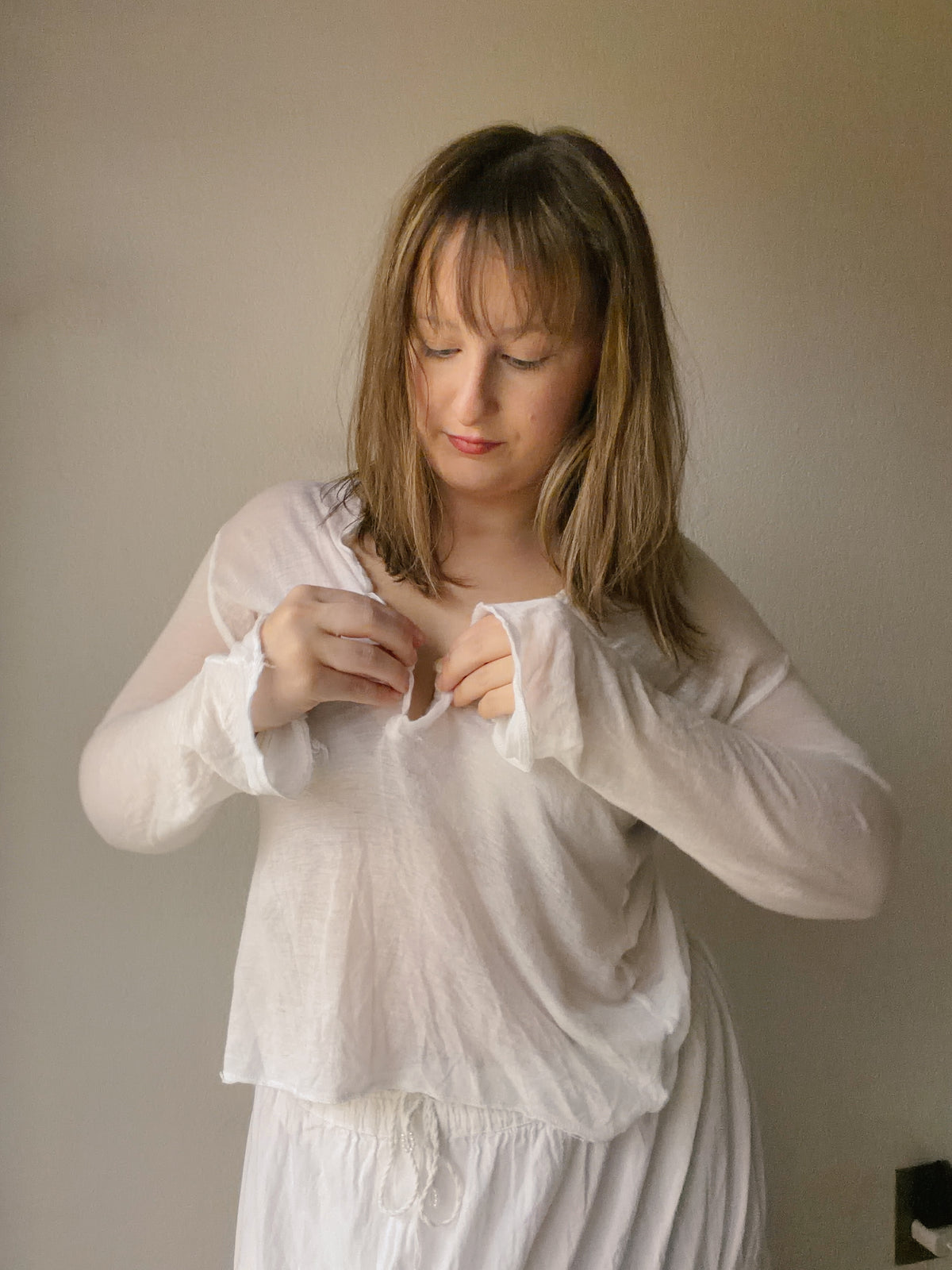 Thin White Layering Long Sleeve