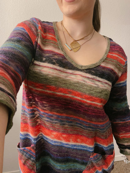 Rainbow Knit Long Sleeve Top