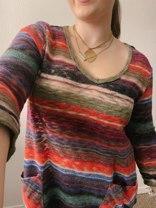 Rainbow Knit Long Sleeve Top