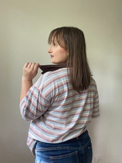Brown Striped Polo