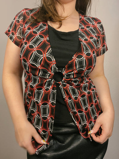 Y2K Circular Print Top