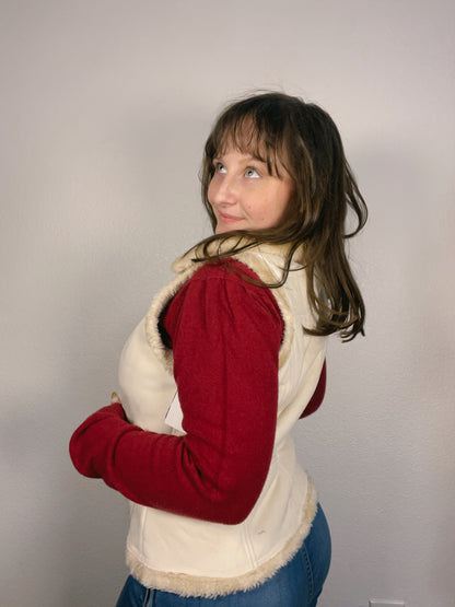 Y2K Cream Fur Vest | From the Rack | Grace Thrifts