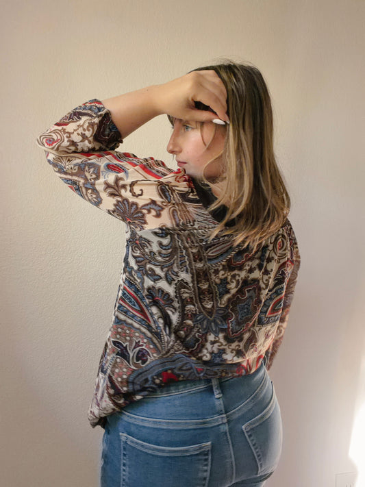 Cherry Cola Paisley Blouse