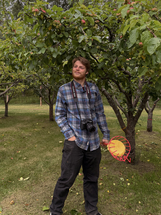 Blue & Grey Button Up Flannel