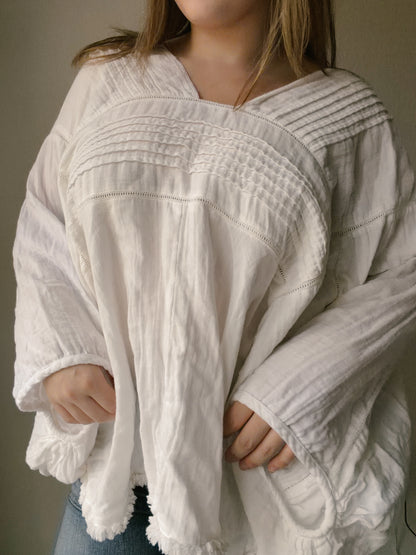 Puff Sleeve Gauze Blouse