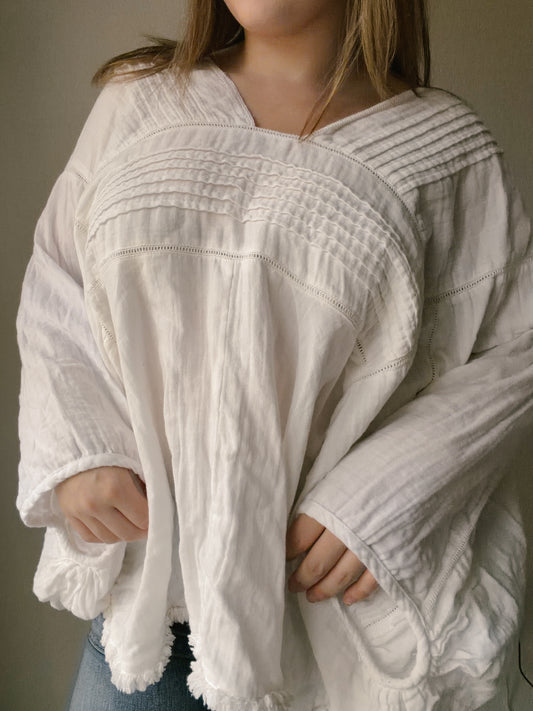 Puff Sleeve Gauze Blouse