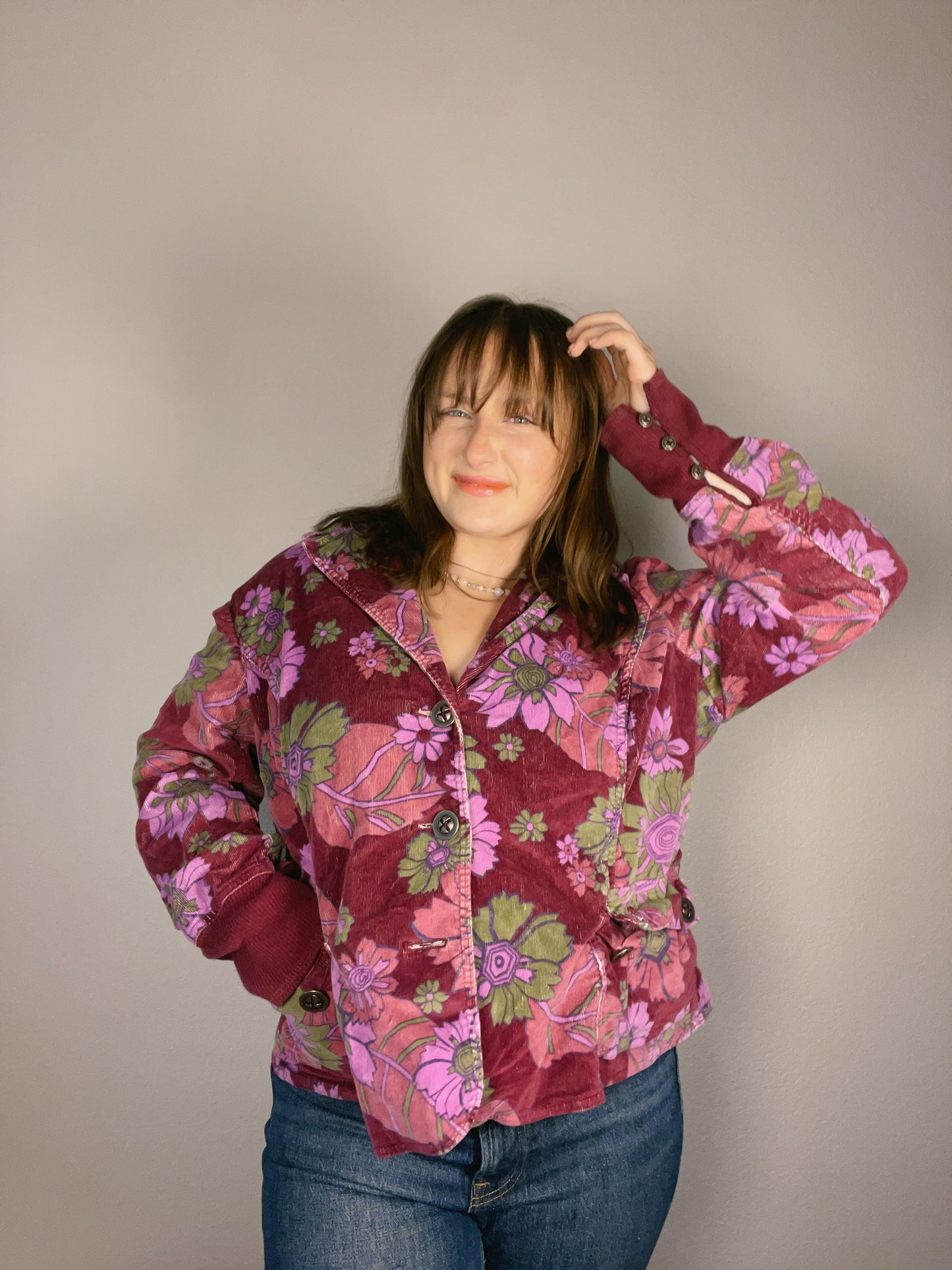 Violet Velvet Floral Blazer