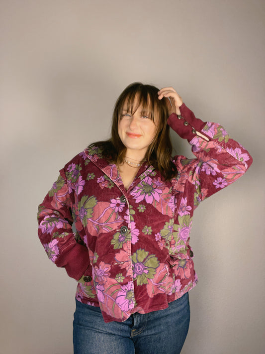 Violet Velvet Floral Blazer