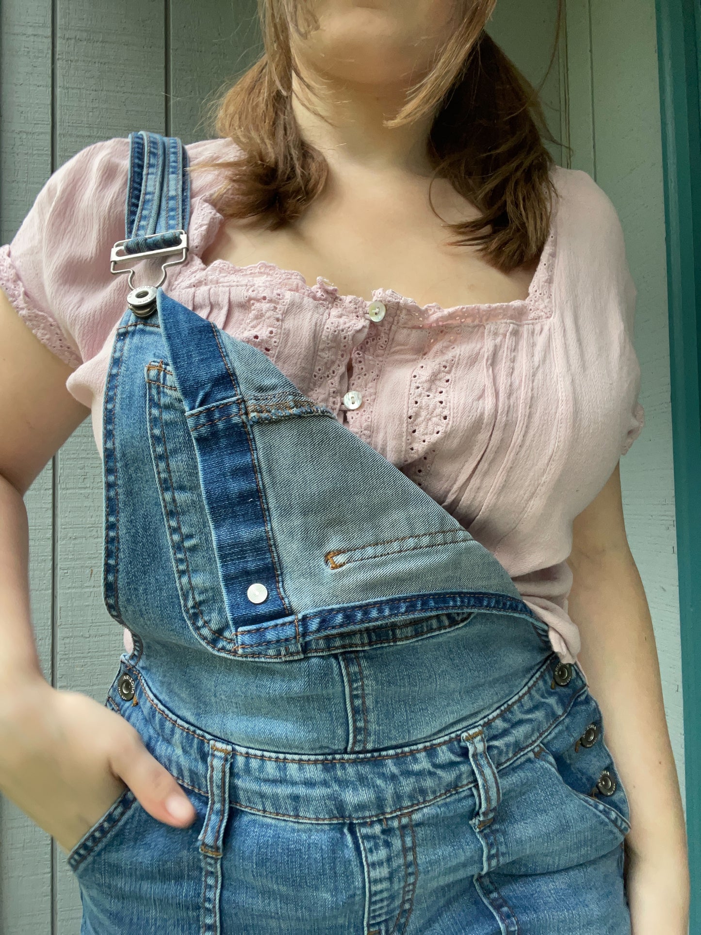 Distressed Skinny Overalls