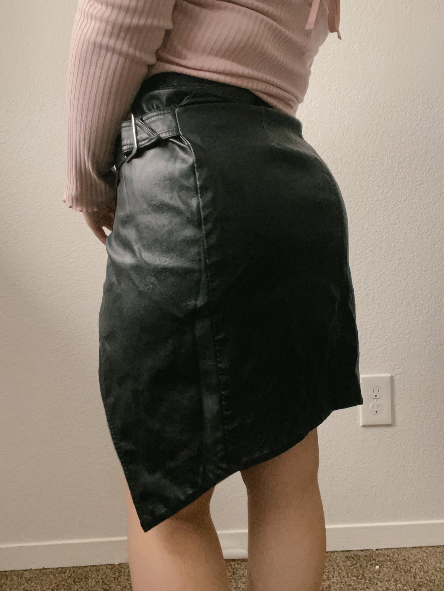 Leather Buckle Midi Skirt | From the Rack | Grace Thrifts