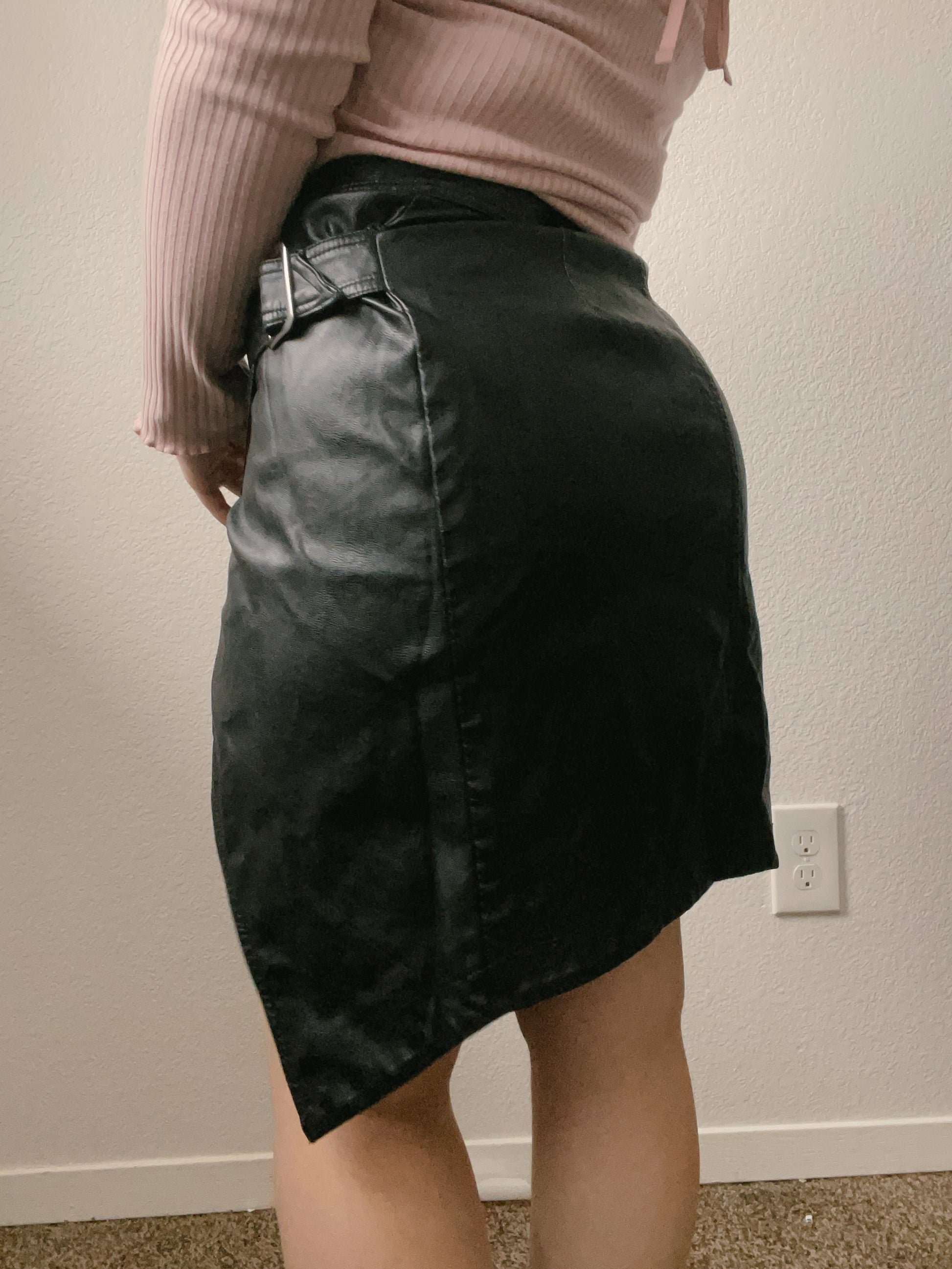 Leather Buckle Midi Skirt | From the Rack | Grace Thrifts