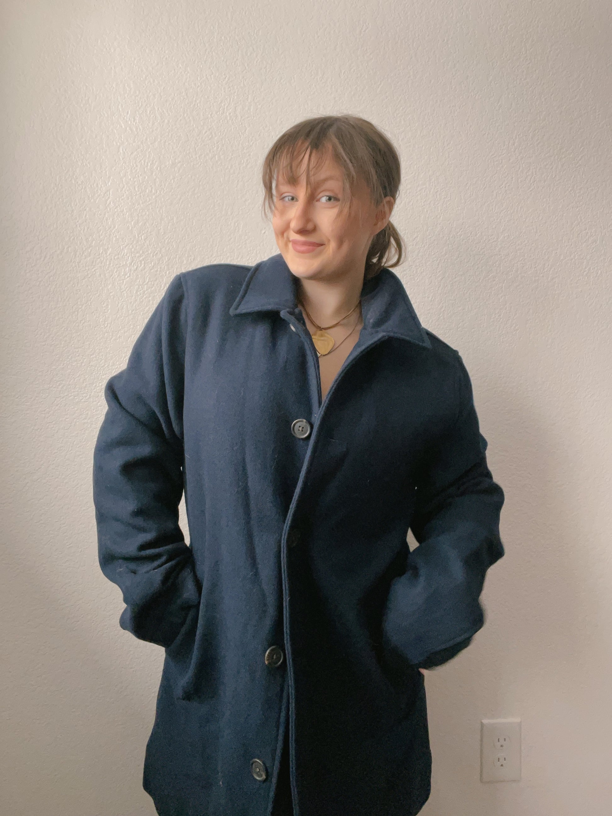 Men's Navy Blue Coat | From the Rack | Grace Thrifts