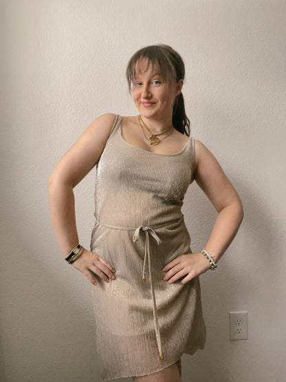 Gold Shimmer Sleeveless Dress