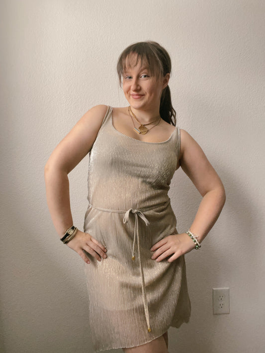 Gold Shimmer Sleeveless Dress