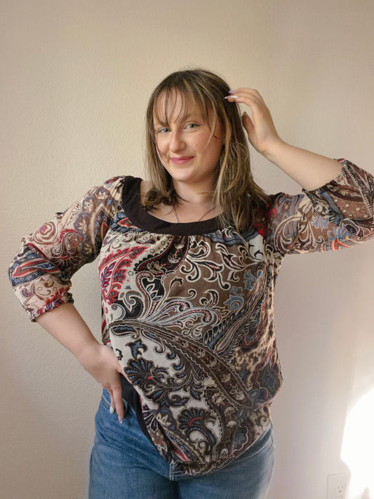 Cherry Cola Paisley Blouse