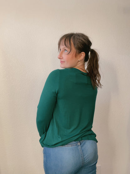 Green Cutout Top