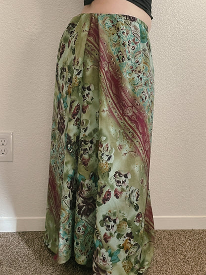 Sage Bandana Floral Maxi Skirt