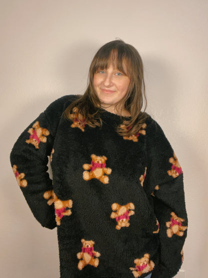Fuzzy Teddy Bear Crewneck | From the Rack | Grace Thrifts