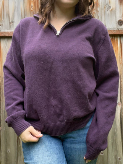 Purple Ribbed Sweater