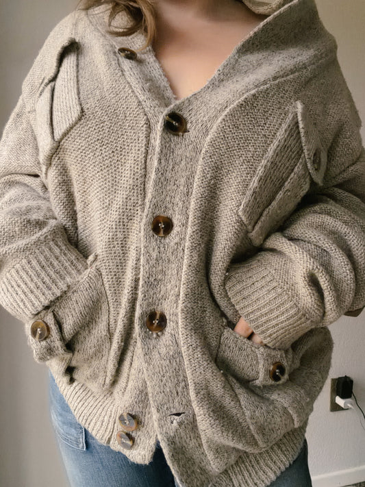 Vintage Weatherproof Chunky Knit Coat
