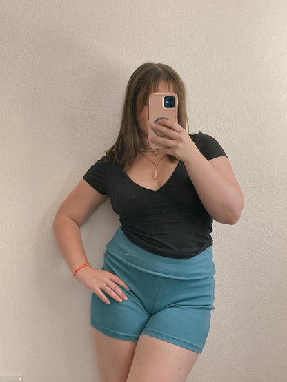 Blue Flip Over Shorts