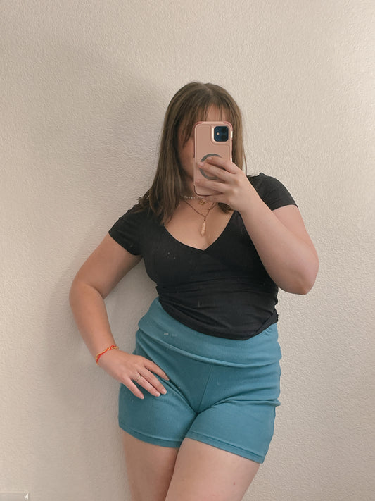 Blue Flip Over Shorts