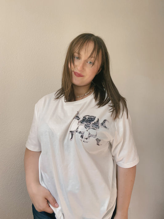White Skull Graphic Tee