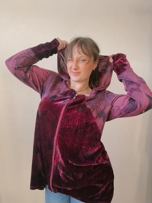 Velvet Paisley Zip Up