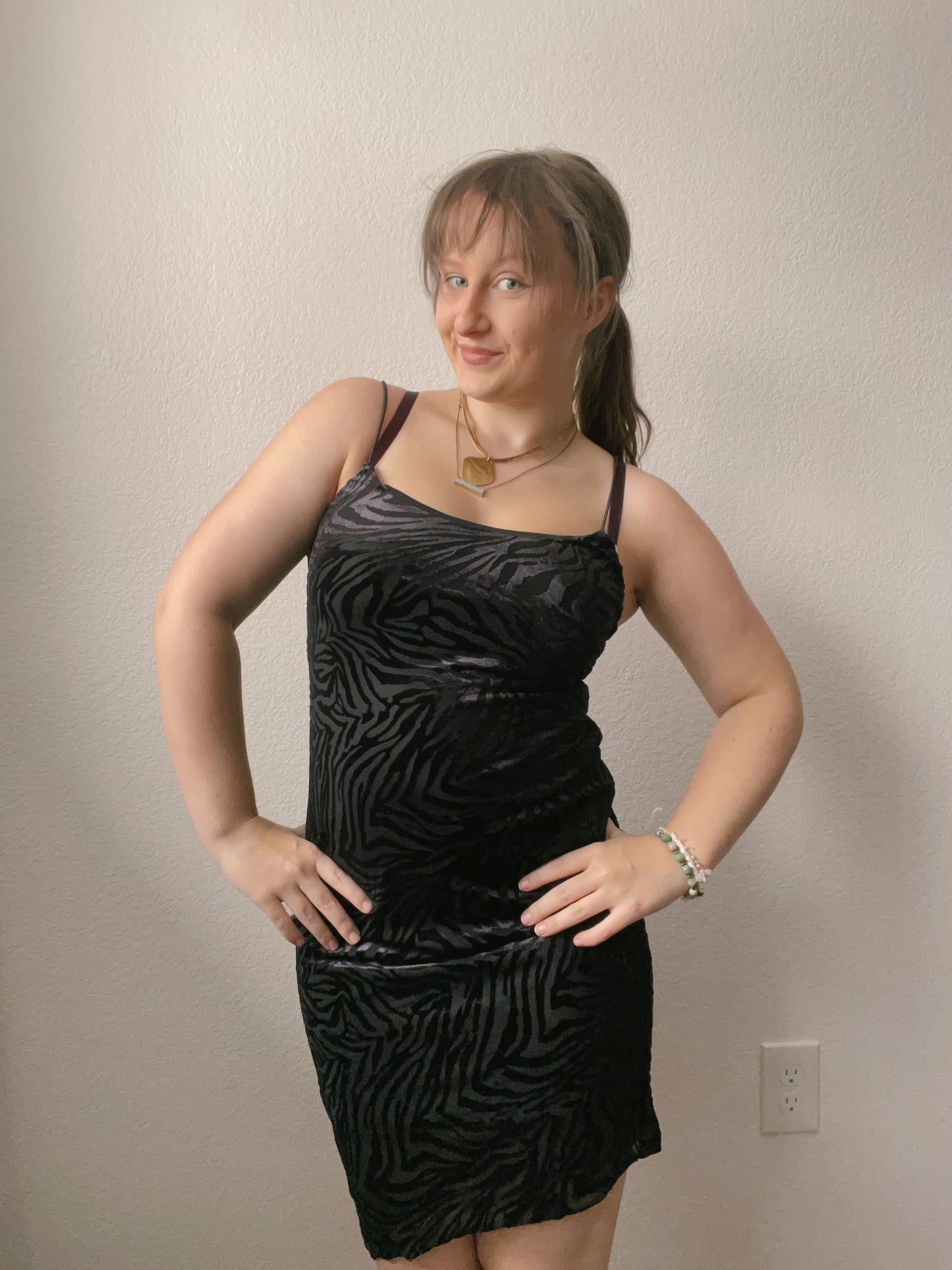 Black Zebra Midi Dress