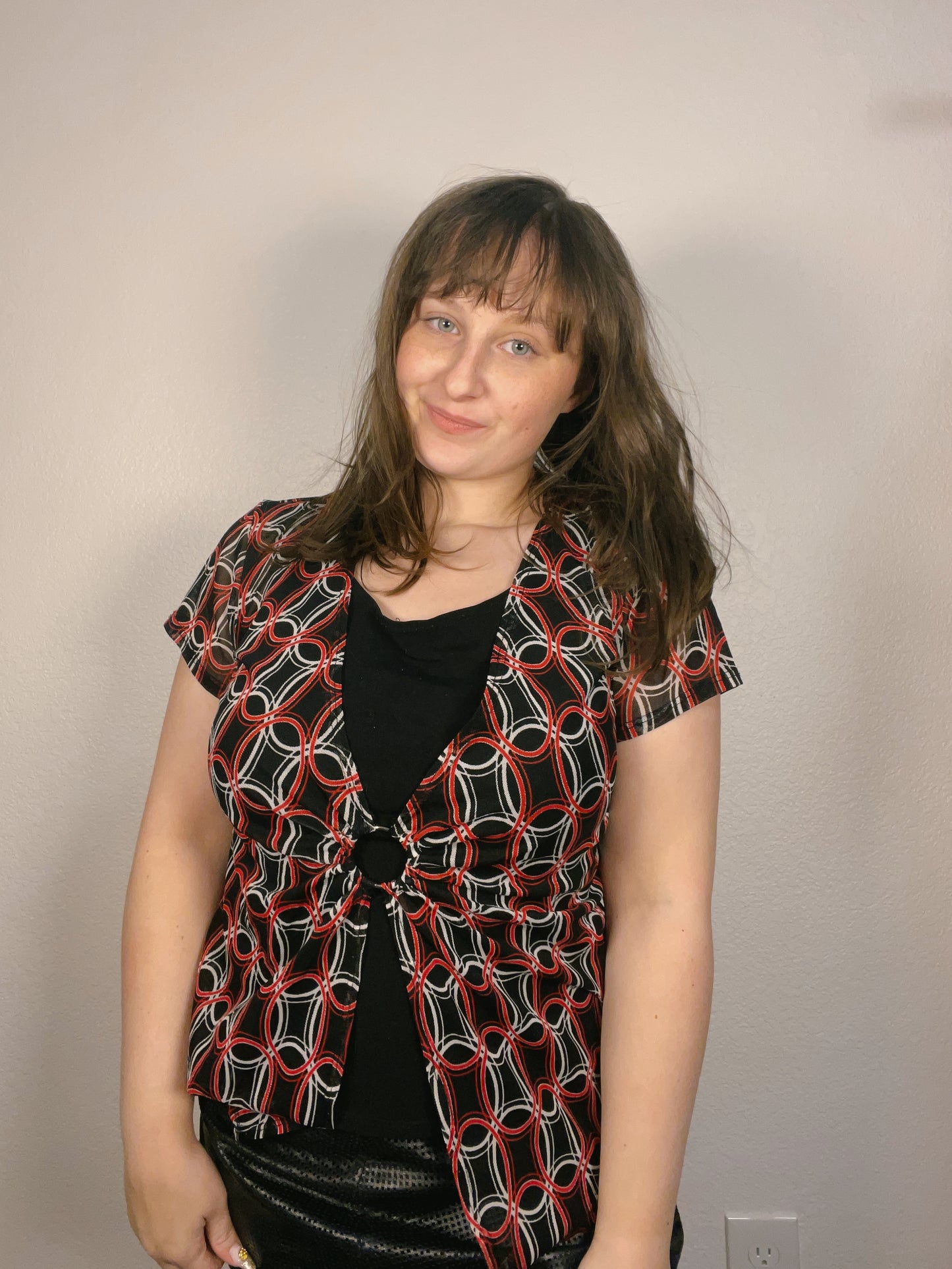 Y2K Circular Print Top