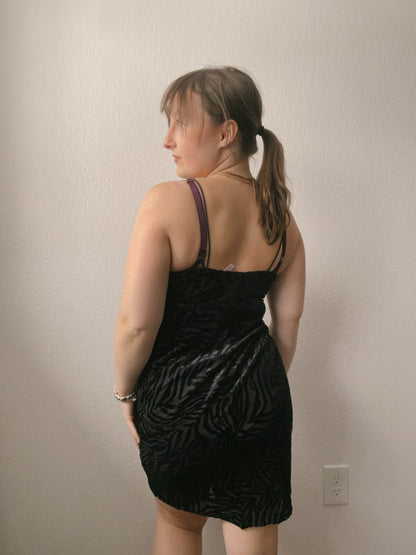 Black Zebra Midi Dress
