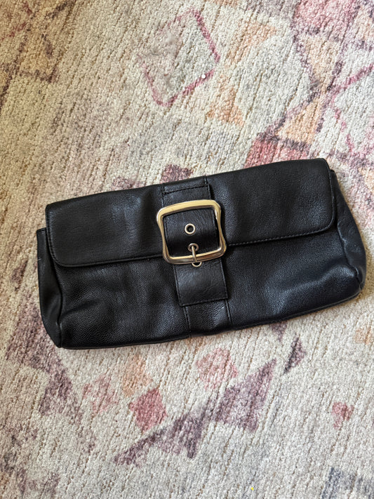 Black Buckle Clutch