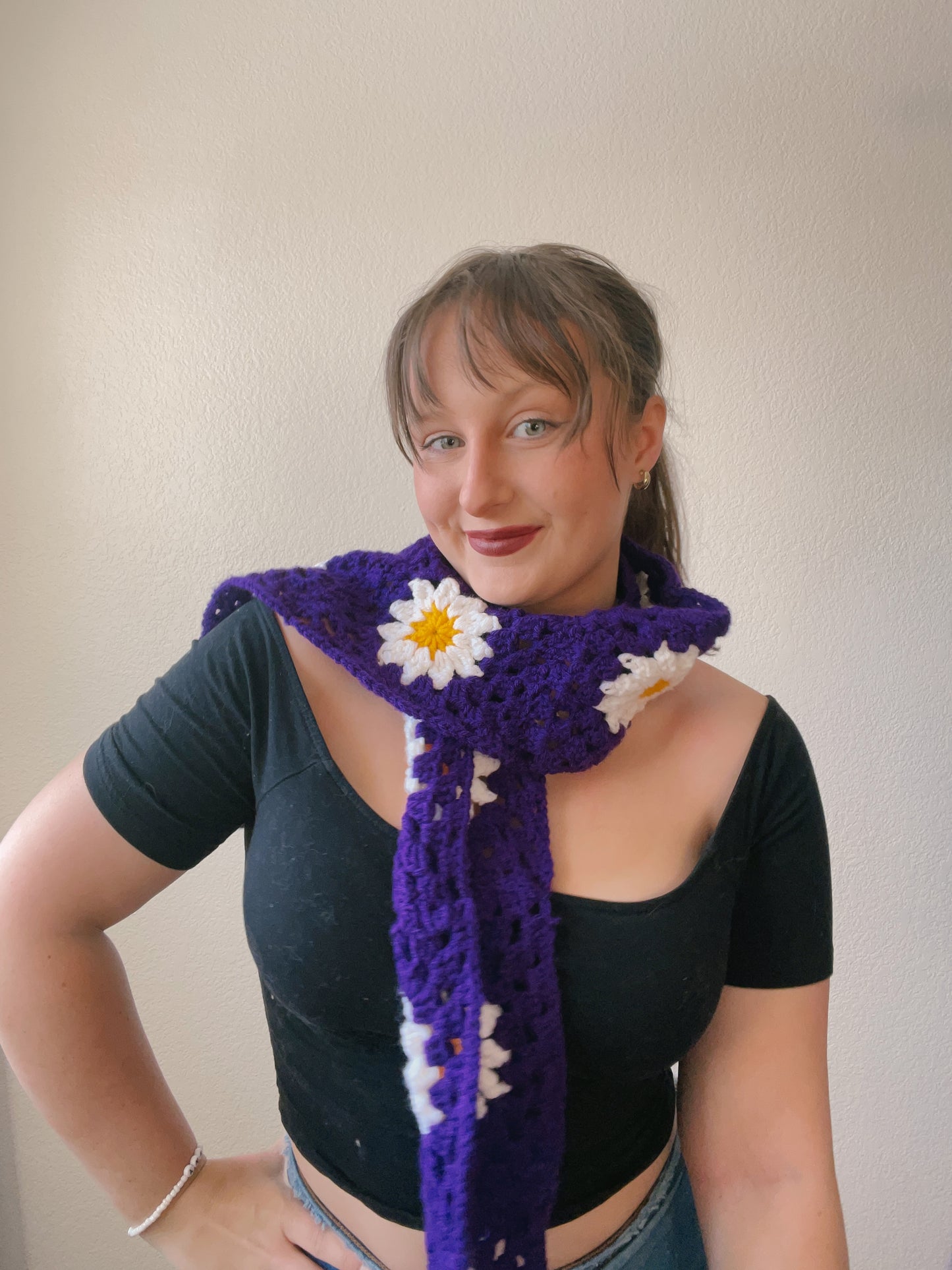 Daisy Crochet Scarf | From the Rack | Grace Thrifts