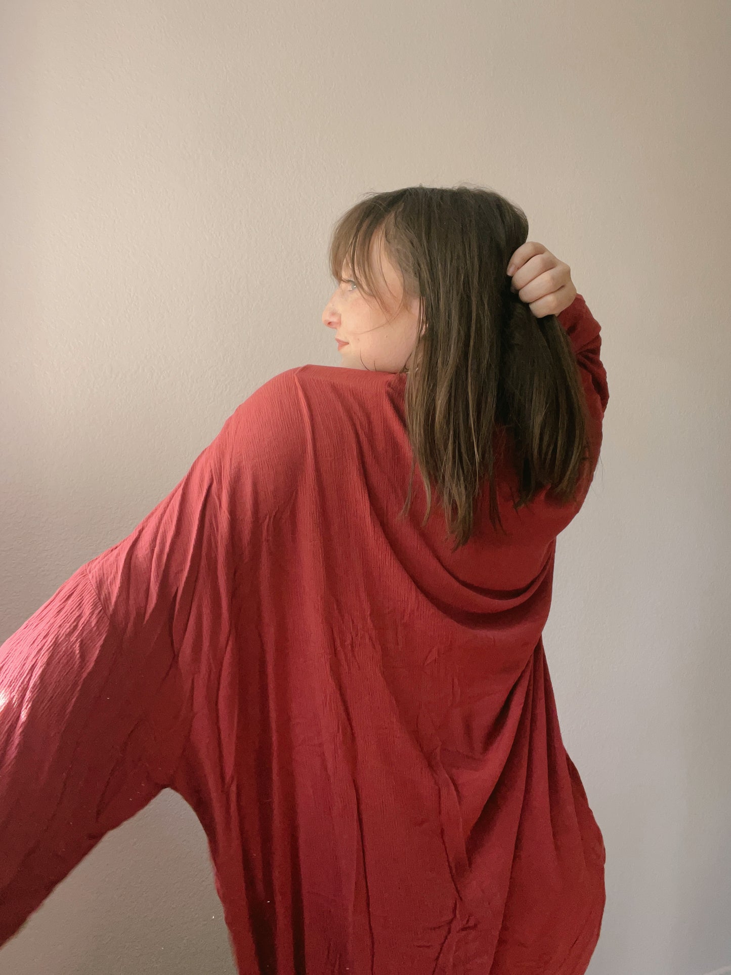 Burnt Orange Embroidered Cardigan