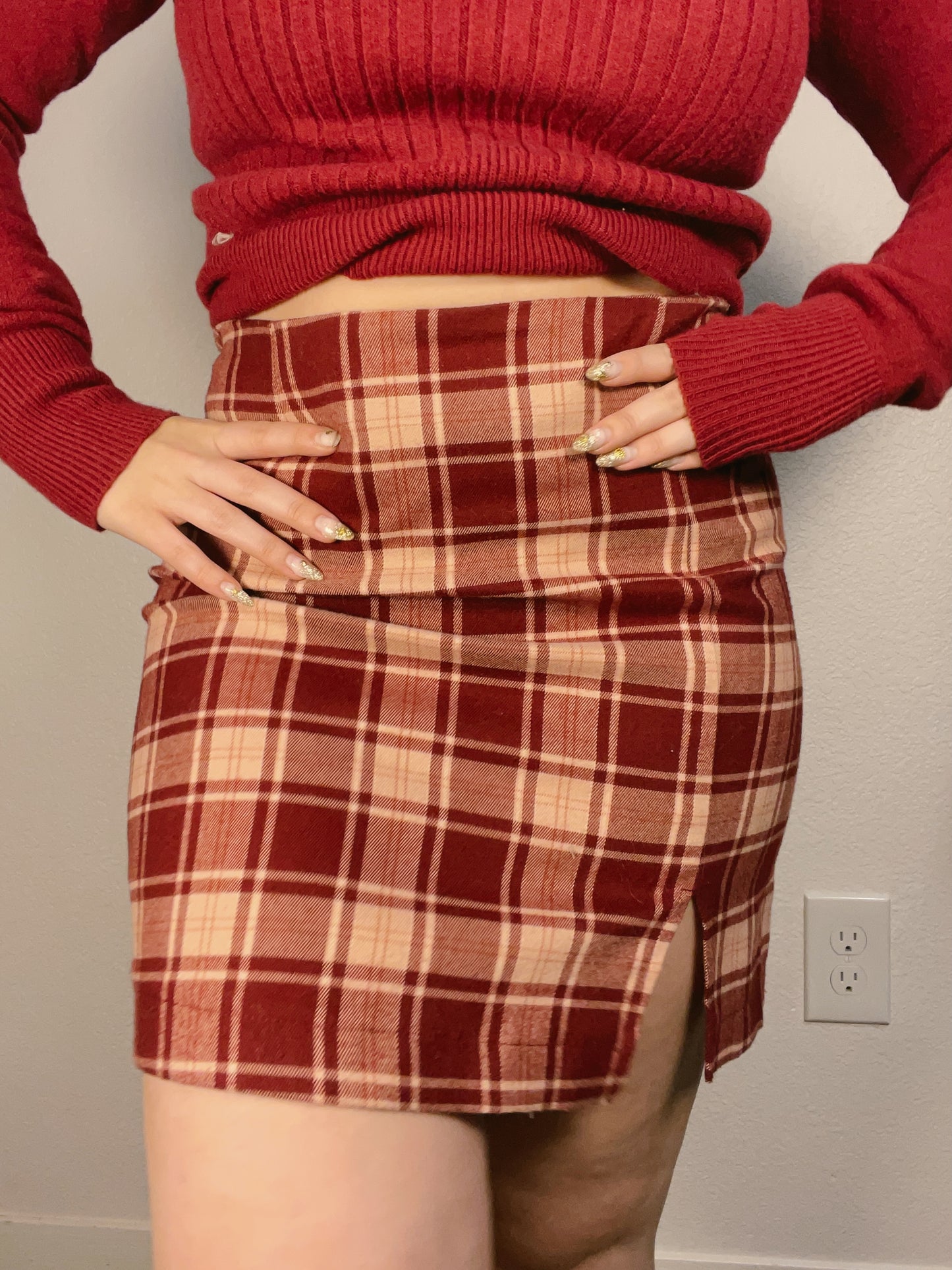 Pink & Red Plaid Mini Skirt | From the Rack | Grace Thrifts