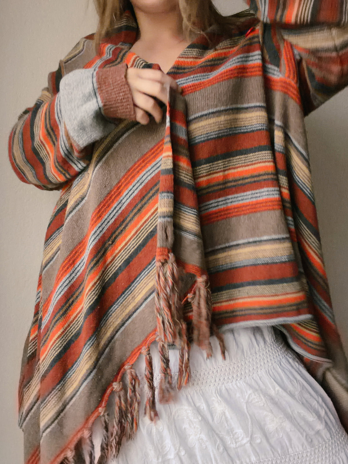 Autumn Striped Tassel Cardigan