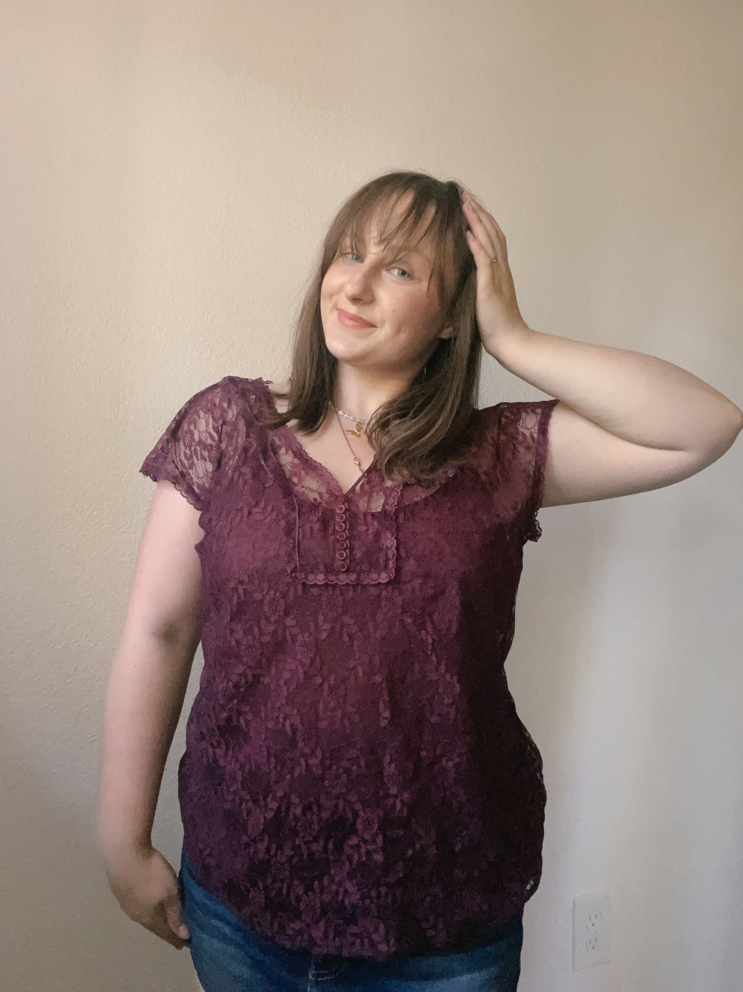 Maroon Lace Blouse