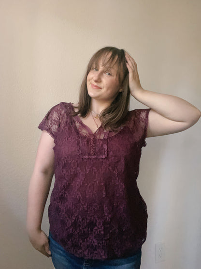 Maroon Lace Blouse