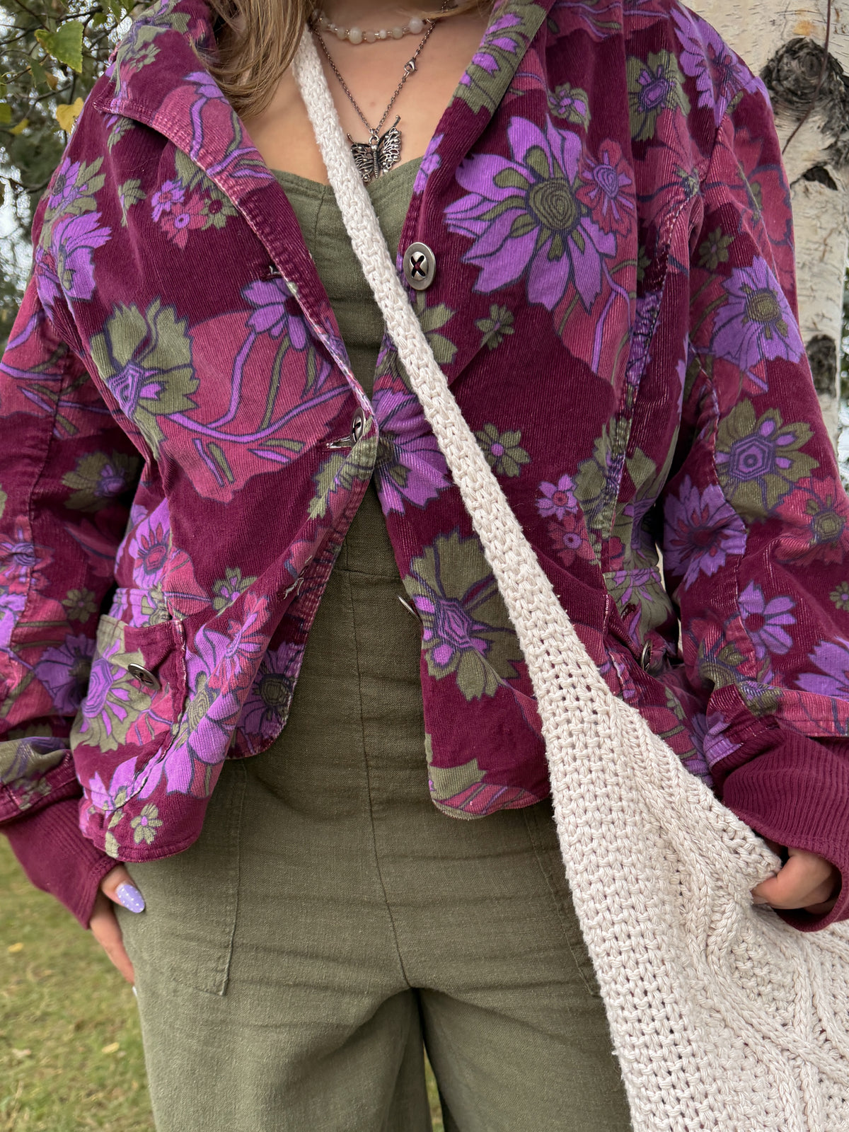 Violet Velvet Floral Blazer