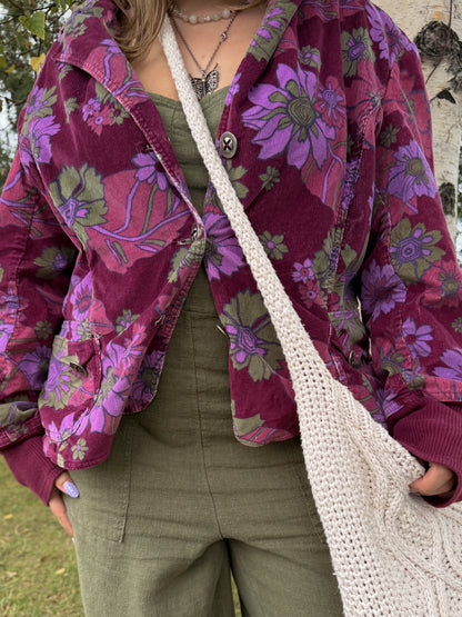 Violet Velvet Floral Blazer