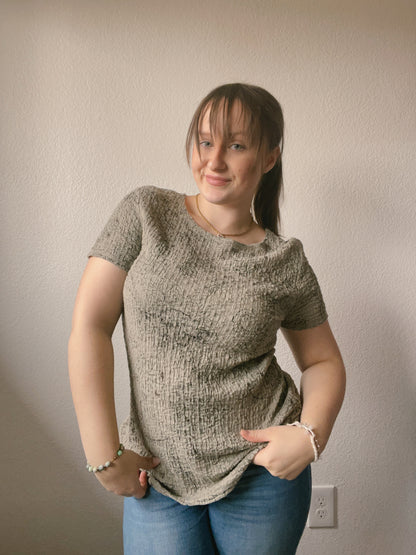 Sage Waffle Knit Floral Top